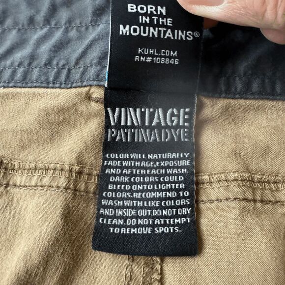 Kuhl‎ Men's Vintage Patina Dye 10” Inseam Cargo Hiking Shorts Khaki Size 38 - Picture 4 of 14